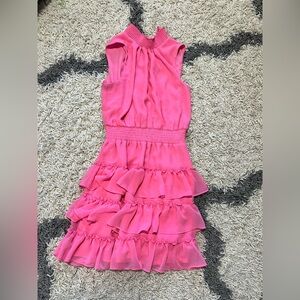 1. State Bloomingdale’s Pink Tiered Ruffle Dress Size Small